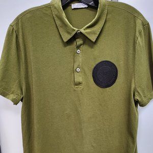 Versace Collection Olive Green Polo Men's Size Large Black Medusa Emblem